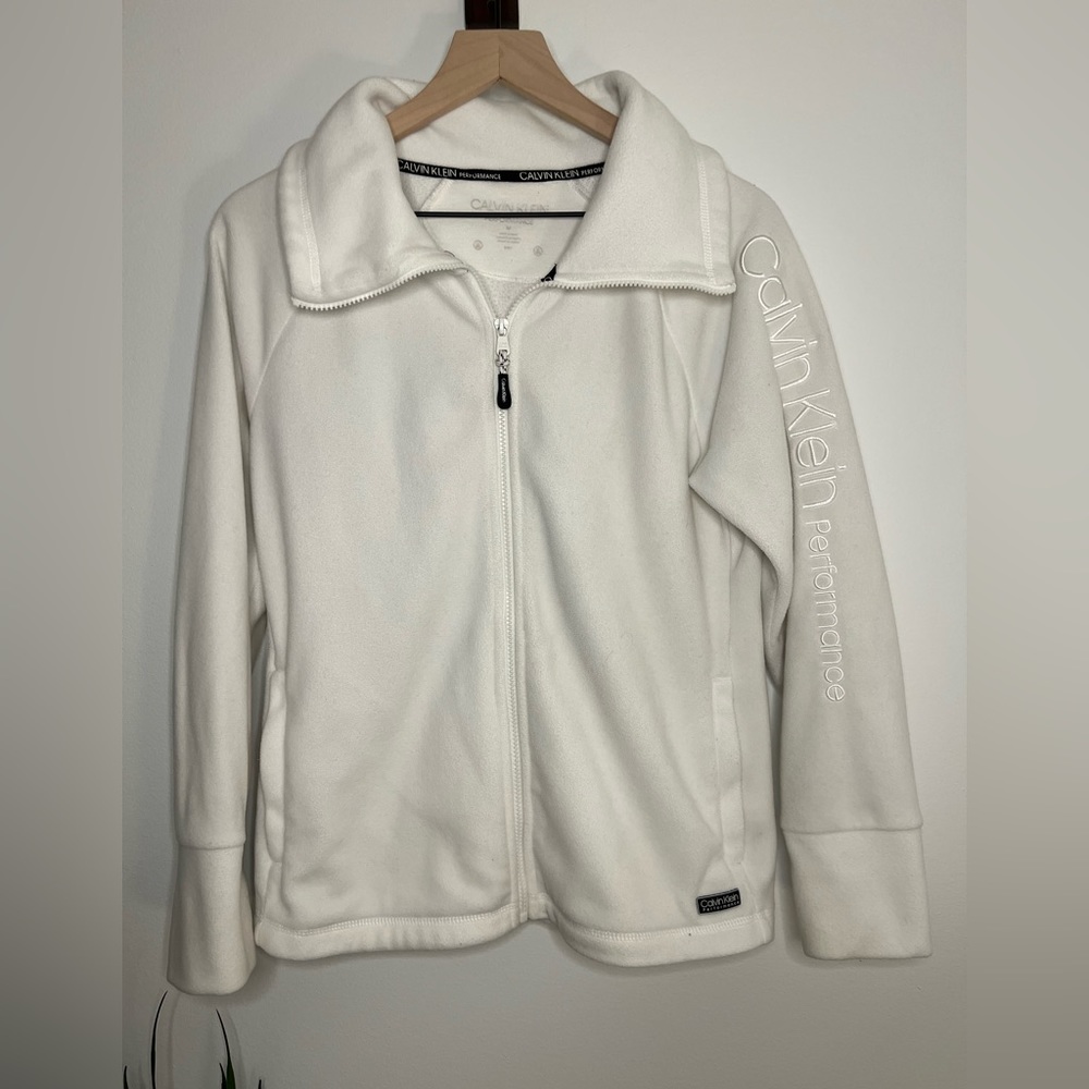 Women’s Calvin Klein White Fleece Jacket size M